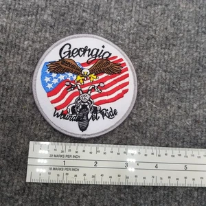 Georgia Wounded Vet Ride Patch Eagle American Flag Motorcycle - Picture 1 of 2