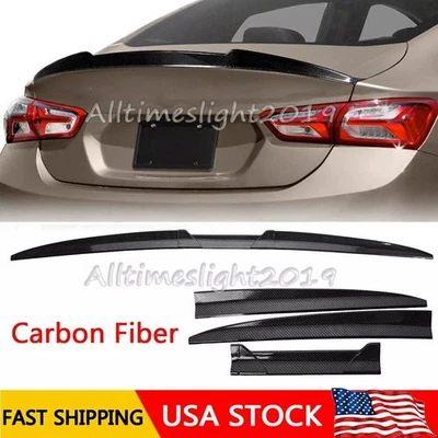 For Chevrolet Malibu 2005-23 Carbon Fiber Rear Trunk Lip Spoiler Wing Adjustable Foto 1 de 4