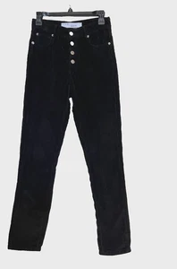 Neu IRO Experience Baumwolle/Elasthan Cord weite Ripp schwarz Hose Gr. 25 189 $ - Bild 1 von 9