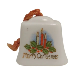 Vintage Miniatur Frohe Weihnachten Keramik Glocke Made in Japan 1 Zoll  - Bild 1 von 6