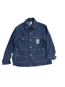 Vintage Rolling Stones Jacket Denim Chore workwear Voodoo Lounge Tour 90s large - Picture 1 of 9