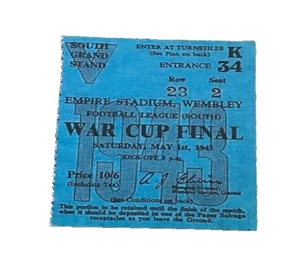 1943 WARTIME CUP FINAL SOUTH - ARSENAL V CHARLTON ATHLETIC REPLICA MATCH TICKET - Picture 1 of 1