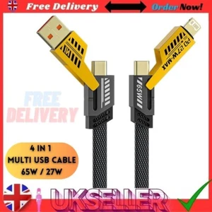 Cavo di ricarica caricabatterie 4 in 1 multi USB PD per iPhone USB C Samsung Android - Foto 1 di 9