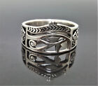 STERLING SILVER 925 Eye of Horus Ring Ancient Egyptian Symbols of Life Ankh Scar