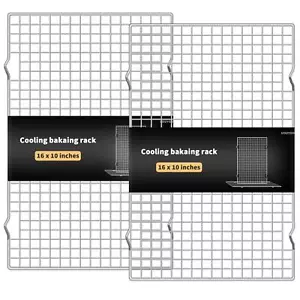 2 Pcs Stainless Steel Cooling Grid Wire Baking Racks,16x10 Inches Oven Safe - Picture 1 of 6