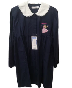 Grembiule bimba blu ricamato per scuola elementare - Foto 1 di 3