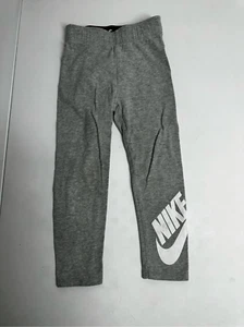 Nike Sportswear Girls Size 4T Dark Grey Heather Leg Leggings 96% Cotton Logo - Picture 1 of 8
