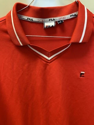 Camisa polo de golf para hombre Fila deportiva con cuello S/S roja mediana Foto 1 de 4