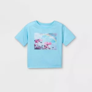 Girls' Floral Pajama Top Size Small (6-6X) "dreamy" Art Class™- Light Blue NEW - Picture 1 of 3
