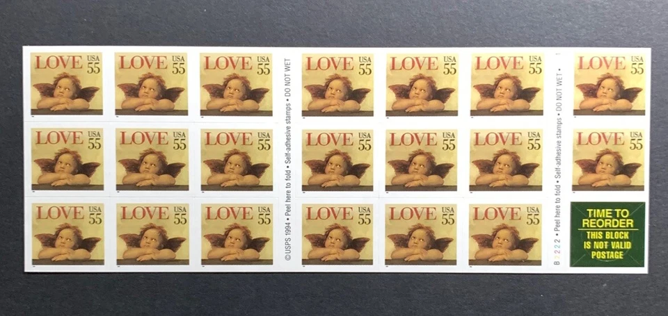 U.S. Stamps SC #3960a. Cherub Love Booklet. 55¢ Booklet of 20. P#B2222-1 - Image 1 of 4