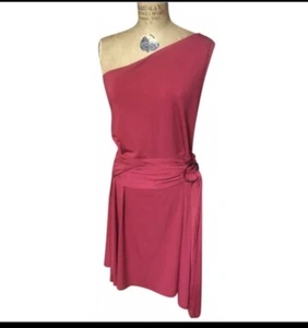Halston One Shoulder Sexy Red Dress Size Large NWT - Picture 1 of 14