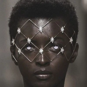 Gold Hollow Face Mask Mesh Shape Model Show Face Accessories Masquerade Party - Picture 1 of 5