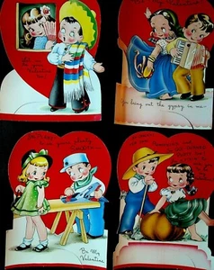 Valentinstag mechanische Karten Lot 4 A-Meri-Karte unbenutzt Bauer Zimmermann  - Bild 1 von 2