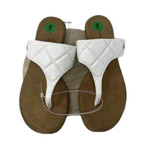 Aerosoles Gylian White Leather Upper and Memory foam Insoles Thong Sandals - Picture 1 of 3