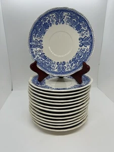 Villeroy & Boch Burgenland Blue Saucer 6-3/4" Mettlach Green Backstamp Set Of 14 - Picture 1 of 12