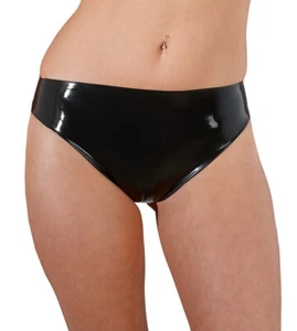 Schwarzen Slip aus glänzenden Latex. Bequem und angenehm zu tragen. - Bild 1 von 4