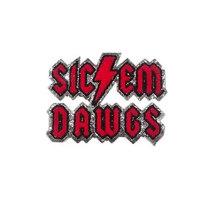 Georgia Sic Em Chenille & Glitter Iron On Patch | Georgia Bulldogs - Picture 1 of 3