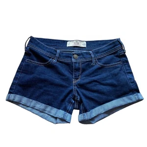 Hollister Midi Short Damen Größe 3 W26 Blau Jeanshort Shorts Bündchen - Bild 1 von 3