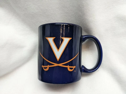 Virginia Cavaliers Navy blue And Orange Team Colors Coffee Mug/Cup crossed sword Cover