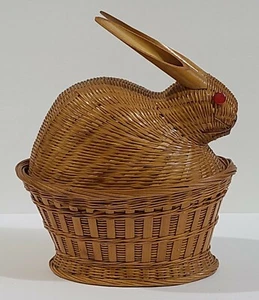 Vintage Paul Marshall handgewebter figürlicher Weidenkorb Häschen Bambusohren sehr guter Zustand! - Bild 1 von 12