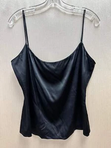 ST. JOHN EVENING black 95% Silk Cami Sleeveless Blouse Tank Shell Top - L - Picture 1 of 5