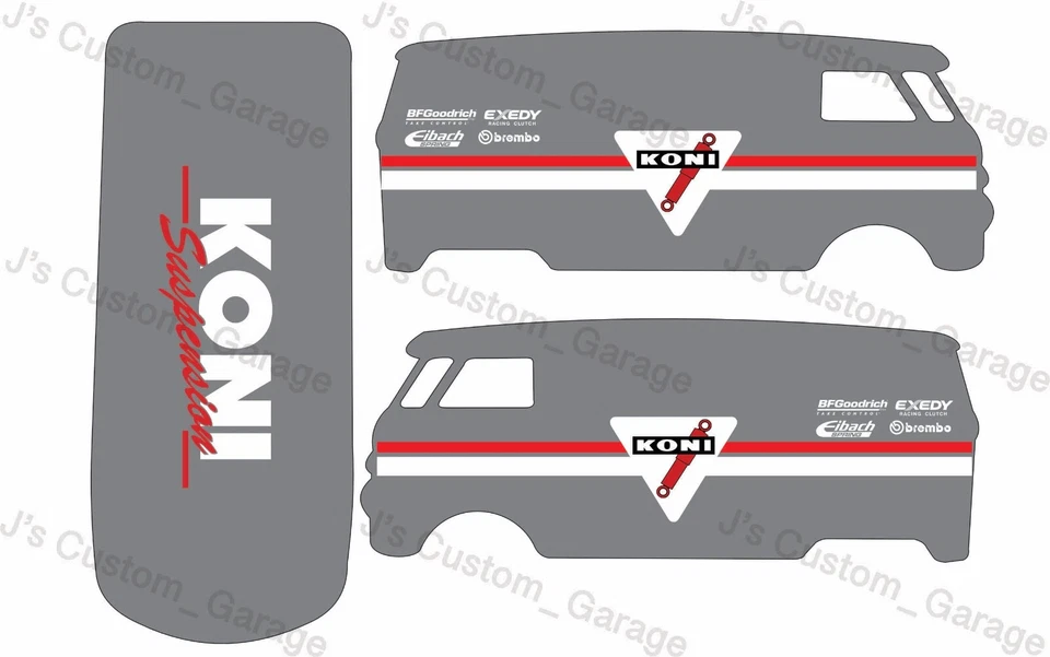 Koni T1 Volkswagen bus water slide decal For 1/64 scale custom diecast - Image 1 of 1