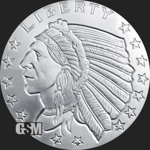 5 oz .999 Fine Silver Round Incuse Indian Design .999 Fine In A Capsule - Picture 1 of 3