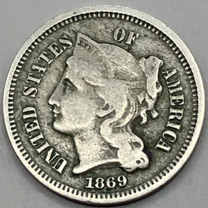 1869 3 Cent Nickel ~ Fine - Picture 1 of 2