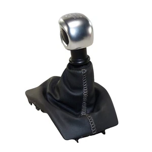 Gear Knob Stick Leather Aluminium Peugeot 2008 I 6-Gang - Picture 1 of 7