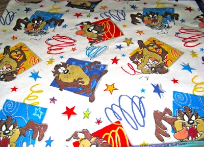 Vintage 1996 Looney Toons Taz Manian Devil RARE Comforter Blanket ~Twin 74 x 90 - Image 1 of 4