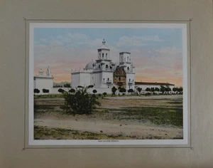 Antiguo arte de recuerdo de la misión San Xavier Arizona Pacífico Sur 1904 - Imagen 1 de 7