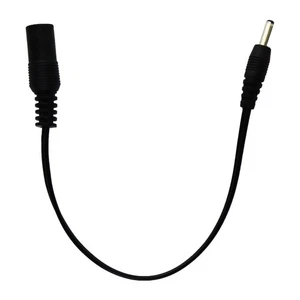Cable adaptador de CA CC (6 pulgadas) de 5,5 mm/2,5 mm a 3,5 mm/1,1 mm - negro - Imagen 1 de 2