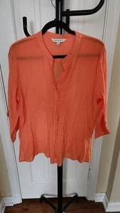 Counterparts Top Women's L Orange 3/4 Sleeves Lightweight - Picture 1 of 12