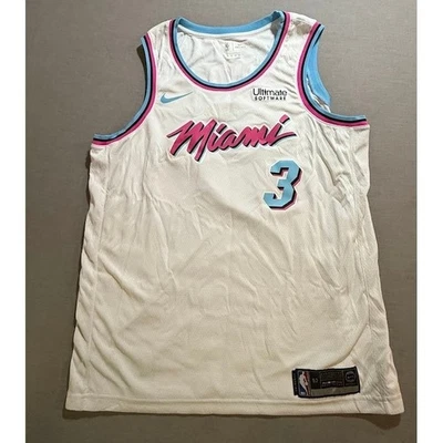 Nike Miami Heat Dwyane Wade 3 White Vice City Jersey NBA Swingman Mens Size XL - Image 1 of 4