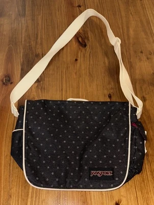 Bolso Bandolera Mensajero JanSport Lunares Negro Usado en Excelente Condición  Foto 1 de 4