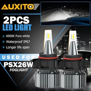 AUXITO 2x PSX26W LED Fog Light Bulbs for Toyota Highlander 6500K Xenon White - Picture 1 of 16