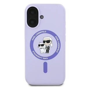 Karl Lagerfeld iPhone 16 Plus Hülle Case Cover MagSafe Karl Choupette purple - Bild 1 von 8