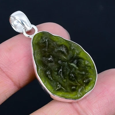 Блестящий молдавит кварц драгоценный камень серебро 925 пробы подвеска 1,62» i769 - Изображение 1 из 2