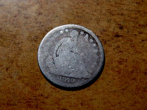 PRIMI STATI UNITI 1840 SEDUTO LIBERTY MONETA ARGENTO D7 - Foto 1 di 2