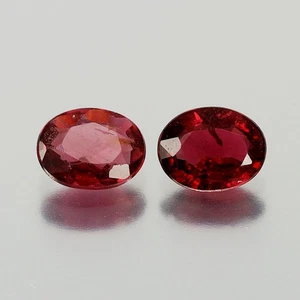 Par de espinelas rojas púrpura natural ovaladas de 0,43 quilates tamaños mixtos de 2 piezas/0,43 quilates, Myanmar - Imagen 1 de 4