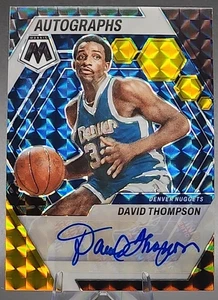 David Thompson /8 2022-23 Panini Mosaico Automático Negro Dorado Elección Prizm Denver SSP - Imagen 1 de 3