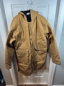 Jeep Full Zip Hooded Canvas Long Winter Coat Men's Medium - Picture 1 of 10