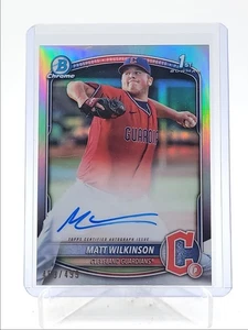 MATT WILKINSON 2025 BOWMAN CHROME 1ST AUTOGRAPH REFRACTOR AUTO /499 Q0566 - Foto 1 di 2