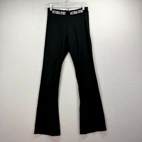 Victoria's Secret Sport Flare Yoga Pants Women Medium 28x33* Black Elastic Waist