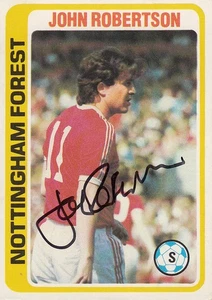 Vintage SIGNED TOPPS 1979/80 Trading Card JOHN ROBERTSON NOTTINGHAM FOREST - Bild 1 von 1