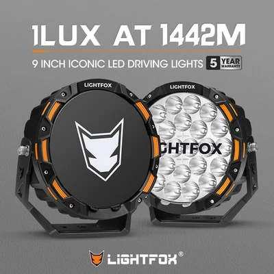 Lightfox 9inch Osram LED Driving Lights Round Spotlights Offroad Truck - image 1 of 4