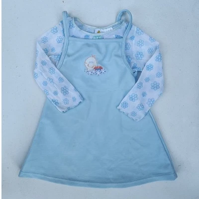 芝麻街连衣裙 学步女孩 3T Big Bird n Elmo 复古  — 第 1/4 张图片