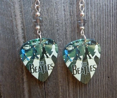 Pendientes de selección de guitarra The Beatles Abbey Road con cristales de Swarovski grises Foto 1 de 3
