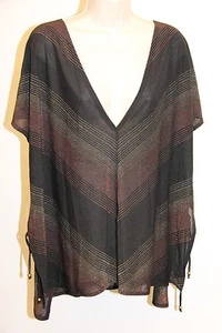 New J.Valdi Swimsuit Bikini Cover up Dress Size L Black Gold - Picture 1 of 5