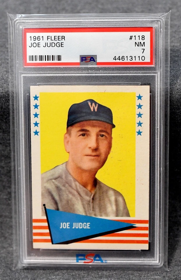 1961 Fleer Joe Judge #118 Washington Senators - PSA 7 - Image 1 of 1